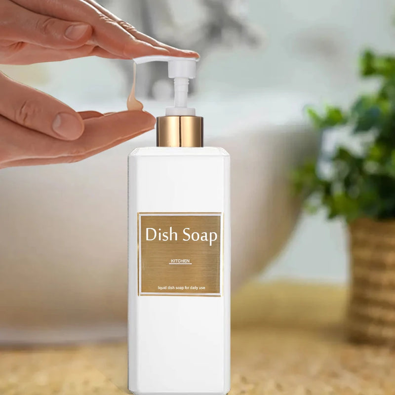 Kit Dispenser Shampoo e Condicionador Banheiro 500ml Dourado